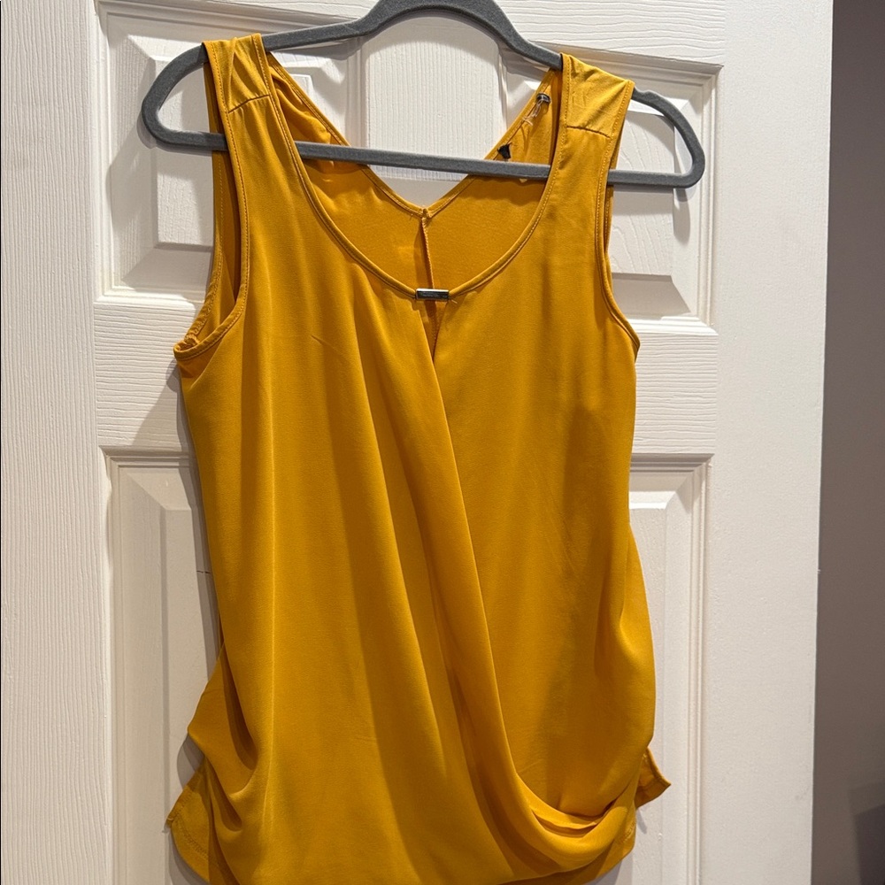 Suzy Shier Mustard Sleeveless Blouse
